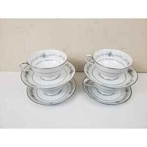 Vintage Noritake Fine China Glencoe Cups & Saucers Japan 6505 Set of 4